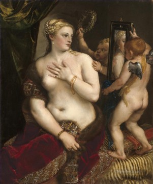 Venus frente al espejo 1553 desnuda Tiziano Tiziano Pinturas al óleo